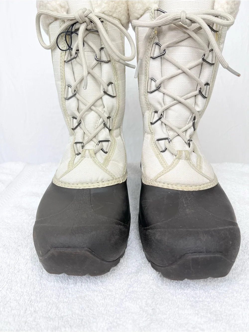 Sorel Cumberland Womens 8 Winter Boots White Black Insulated Snow NL1436